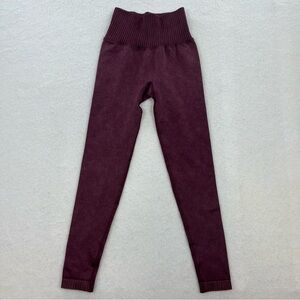 NWT Popflex Maroon Extra Curve Flex Ribbed Leggings Size XS